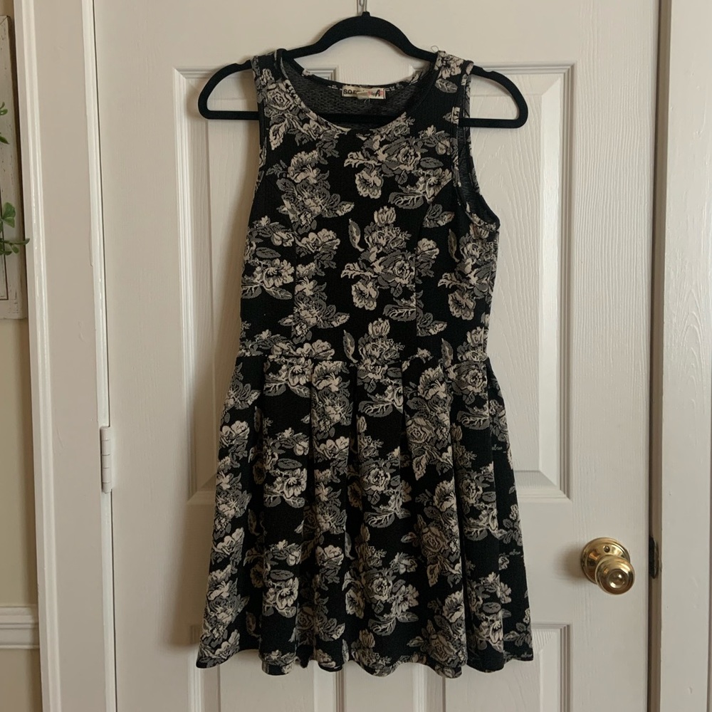 Black & Grey Floral Dress